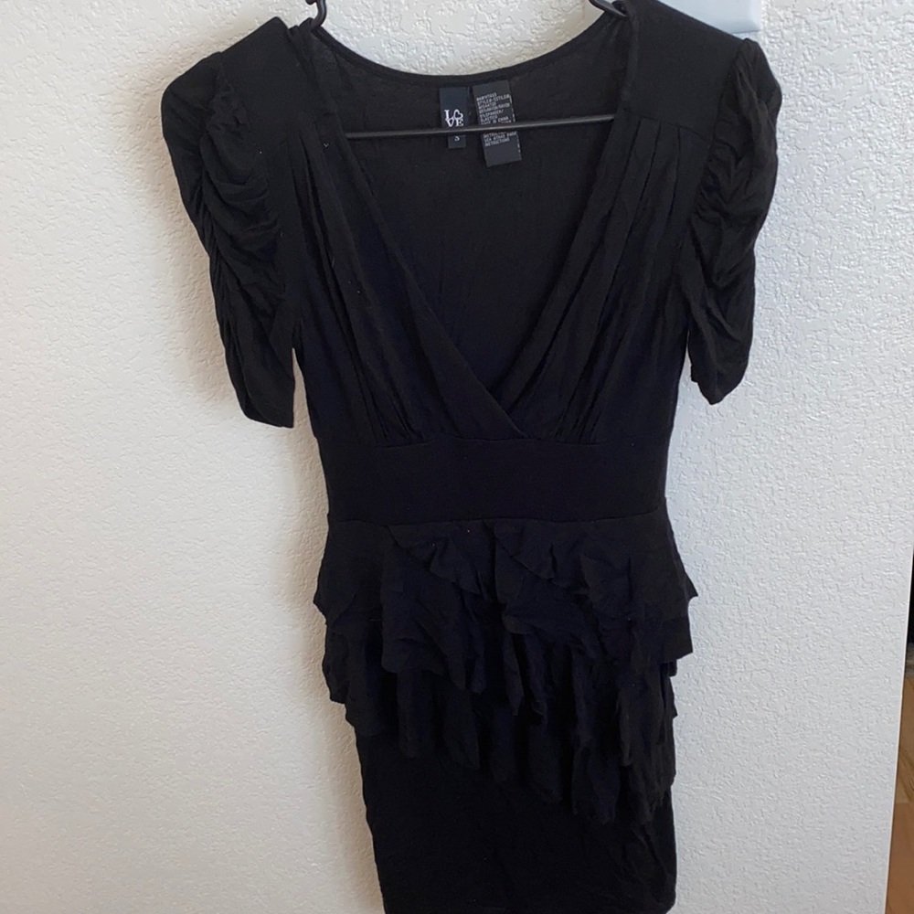 Small black ruffle dress